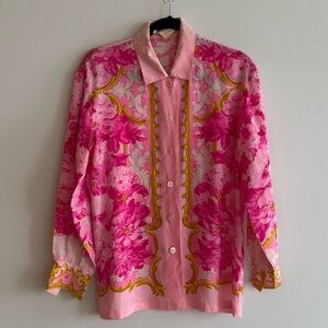 VTG 1990s Escada By Margaretha Silk Floral Baroque Print Made In Italy